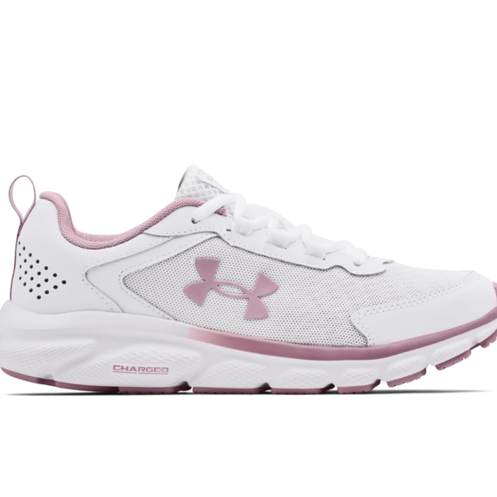 Under Armour White and Pink Athletic Shoes with Breathable Mesh